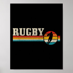 Oude rugby speler sport retro mannen jongens voetb poster