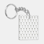 Oude Rugged Cross Acryl Sleutelhanger (Voorkant Links)