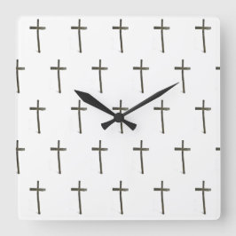 Oude Rugged Cross Wall Klok