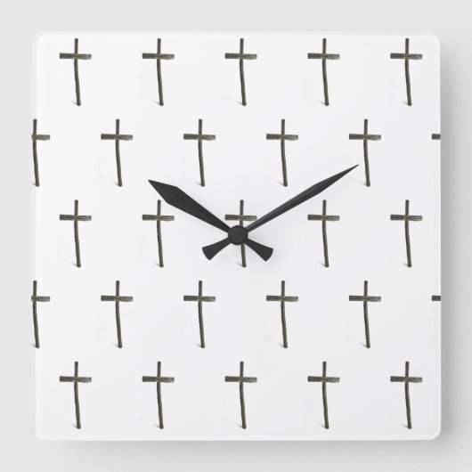 Oude Rugged Cross Wall Klok (Voorkant)