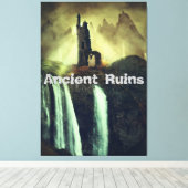 Oude ruïnes fantasie landschap canvas afdruk (Insitu (Houten vloer))