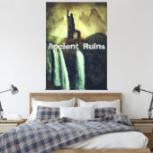 Oude ruïnes fantasie landschap canvas afdruk (Insitu (Slaapkamer))