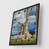 Oude ruïnes in Athene Griekenland Vierkante Klok (Hoek)