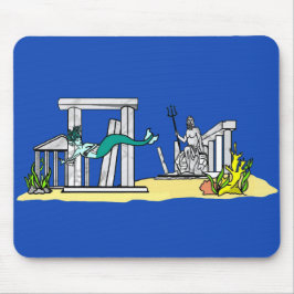 Oude ruïnes onder water muismat