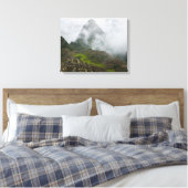 Oude ruïnes van Machu Picchu met Andes Canvas Afdruk (Insitu (Slaapkamer))
