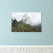 Oude ruïnes van Machu Picchu met Andes Canvas Afdruk (Insitu (Houten vloer))