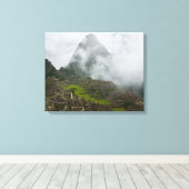 Oude ruïnes van Machu Picchu met Andes Canvas Afdruk (Insitu (Houten vloer))