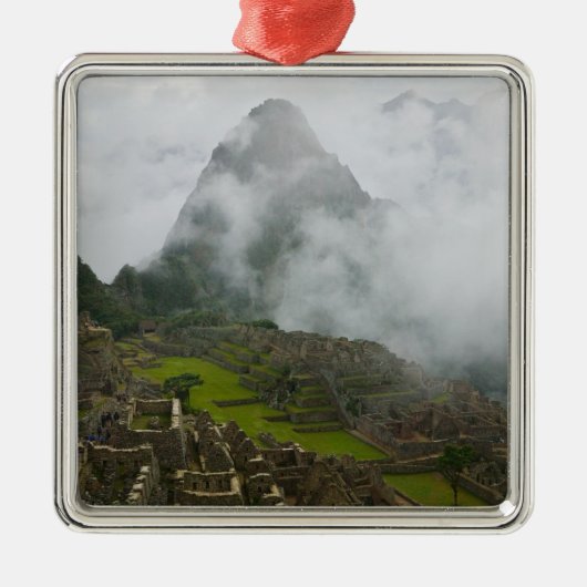 Oude ruïnes van Machu Picchu met Andes Metalen Ornament (Voorkant)
