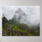 Oude ruïnes van Machu Picchu met Andes Poster (Voorkant)