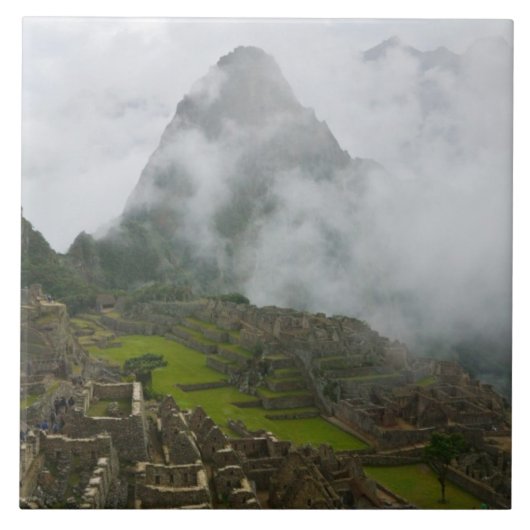 Oude ruïnes van Machu Picchu met Andes Tegeltje (Voorkant)