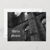 Oude ruïnes verhuizen naar nieuw adres aankondigingskaart (Voorkant / Achterkant)