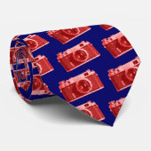 Oude Russische camera - Rood op donkerblauw Stropdas (Opgerold)