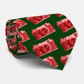 Oude Russische camera - Rood op donkergroen Stropdas (Opgerold)