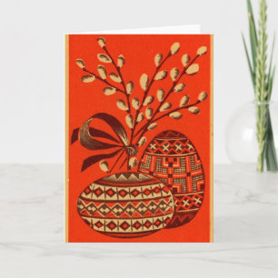 Oude Russische  paaspostKaart (Red and Gold) Feestdagen Kaart