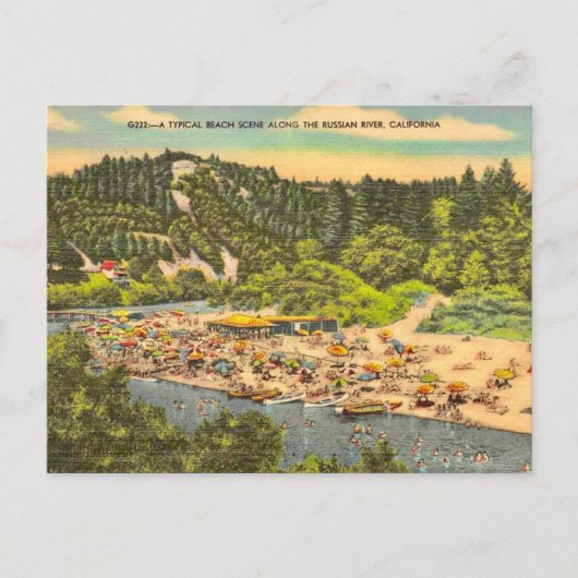 Oude Russische Rivier Strand Postkaart (Voorkant)