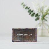 Oude Rusted Metal-rand | Geperforeerd metaal Visitekaartje (Staand voorkant)