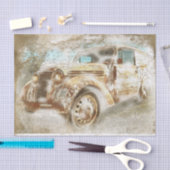 Oude Rusted Renault Juvaquatre Van Decoupage Tissuepapier (Craft)
