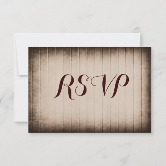 Oude Rustic Barn Wood Country Weddenschap RSVP-kaa RSVP Kaartje (Achterkant)