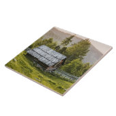 Oude Rustic Mountain Cabin Summer Tegeltje (Zijkant)