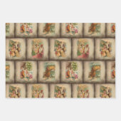 Oude Rustic Vintage-kerstscènes Inpakpapier Vel (Voorkant 3)