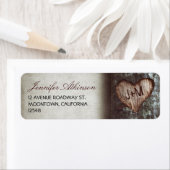 Oude rustieke boom bruiloft retour adres labels (Insitu)