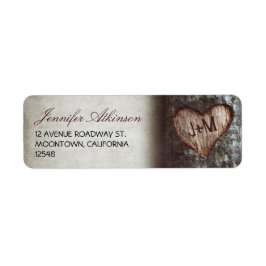Oude rustieke boom bruiloft retour adres labels