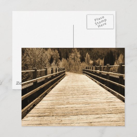 Oude Rustieke Houten Brug Briefkaart (Voorkant / Achterkant)