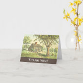 Oude rustieke landhuis "Dank u!" Kaart (Gele Bloem)