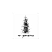 Oude rustieke neutrale sparren Kerstmis Rubberstempel (Afrduk)