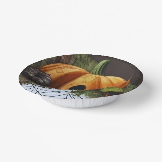 Oude rustieke pompoen spook halloween feest papieren kommen (Gebogen)