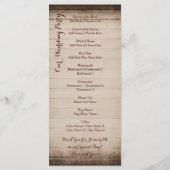 Oude rustieke schuur hout bruiloft programma Sjabl Programmakaart (Achterkant)