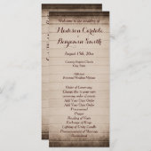 Oude rustieke schuur hout bruiloft programma Sjabl Programmakaart (Voorkant / Achterkant)