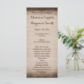 Oude rustieke schuur hout bruiloft programma Sjabl Programmakaart (Staand voorkant)