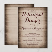 Oude rustieke schuur hout repetitie diner uitnodig kaart (Voorkant / Achterkant)