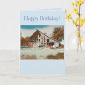 OUDE RUSTIEKE SCHUUR - VERJAARDAG KAART (Gele Bloem)