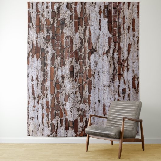 Oude Rustige blootgestelde Rough Red Brick Party a Wandkleed (In situ)