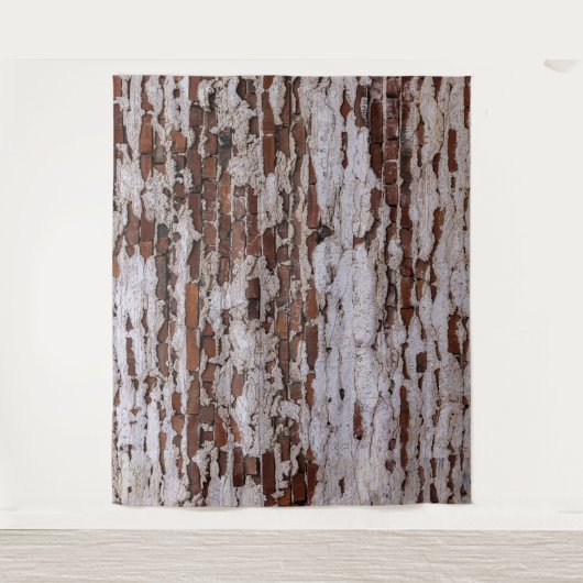 Oude Rustige blootgestelde Rough Red Brick Party a Wandkleed (Voorkant)