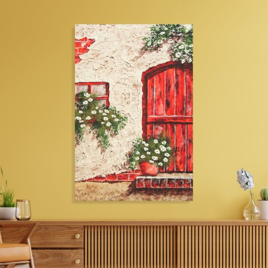 Oude Rustige Faux Canvas afdrukken (Insitu (Woonkamer))