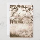 Oude Rustische betoverde boslichten bruiloft Kaart (Achterkant)