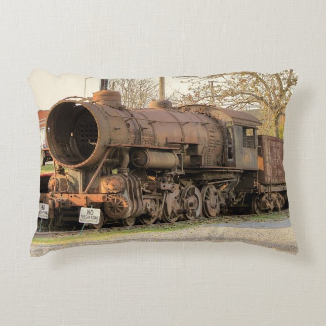 Oude Rustische Norfolk en Westerne stoamlocomotief Decoratief Kussen (Voorkant)