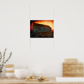 Oude Rustische  Oranje bruine Barn Sunset Poster (Keuken)