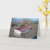 Oude Rustische Row Boat Kaart (Gele Bloem)