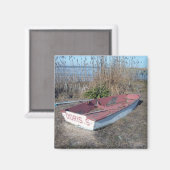 Oude Rustische Row Boat Magneet (Voorkant / Achterkant)
