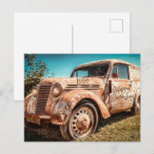 Oude Rusty Car Year of Birth 1951 Happy Birthday Briefkaart (Voorkant / Achterkant)