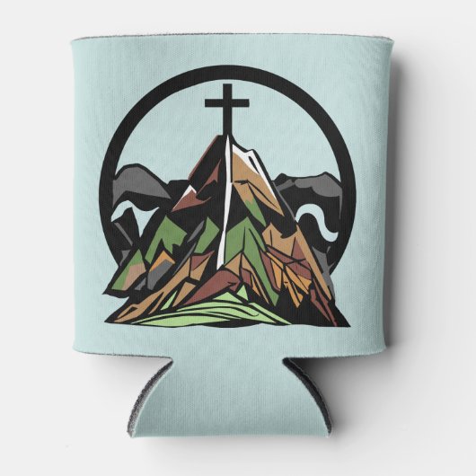 Oude Ruw Christelijk Kruis Blikjeskoeler (Voorkant)