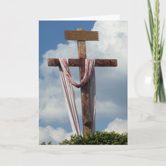 Oude Ruwe DwarsJesus Easter Resurrection Card Feestdagen Kaart (Voorkant)