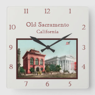 Oude Sacramento-wandklok Vierkante Klok