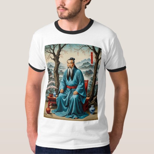 Oude Sage Mountain Wijsheid Kunst T-shirt (Voorkant)