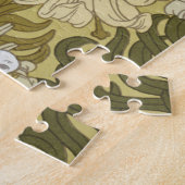Oude Saliegroene Duif & Lelie Bloempatroon Legpuzzel (Zijkant)