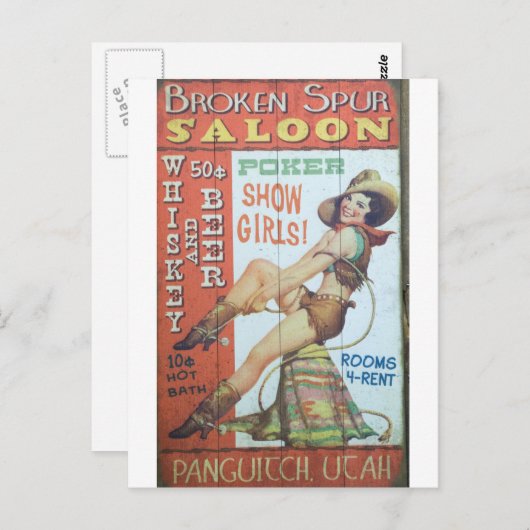 Oude saloon briefkaart (Voorkant / Achterkant)